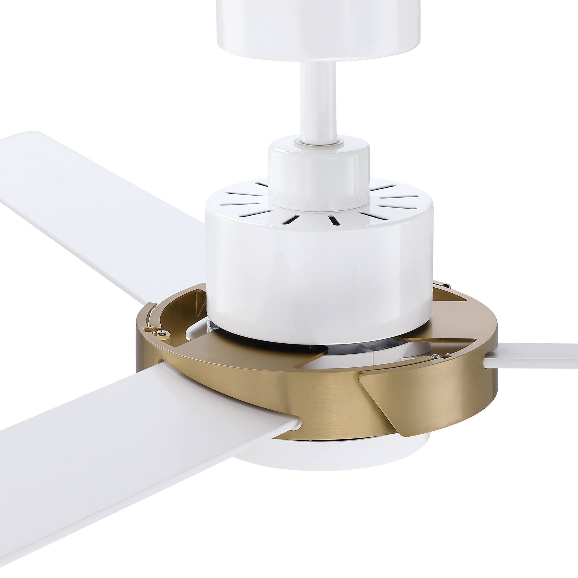 Alt View 8. Parrot Uncle - 60 Inch Modern Dimmable LED Ceiling Fan with Remote Control and 6 Speed DC Motor - White.