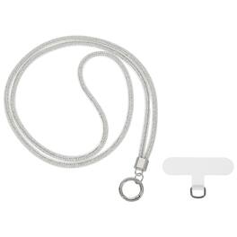 Unique Bargains - 1pc Water Diamond Wrist Phone Bling Shoulder Strap with Tether Tab Universal Lanyard for Smartphones - White