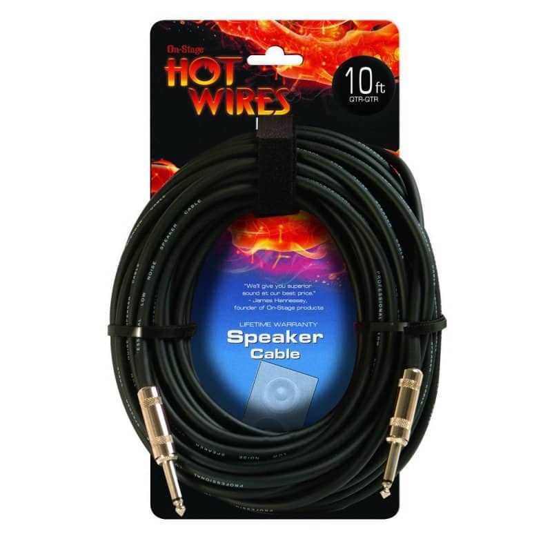 On Stage Stands - On-Stage SP14-10 Speaker Cable (10', QTR-QTR) - Black
