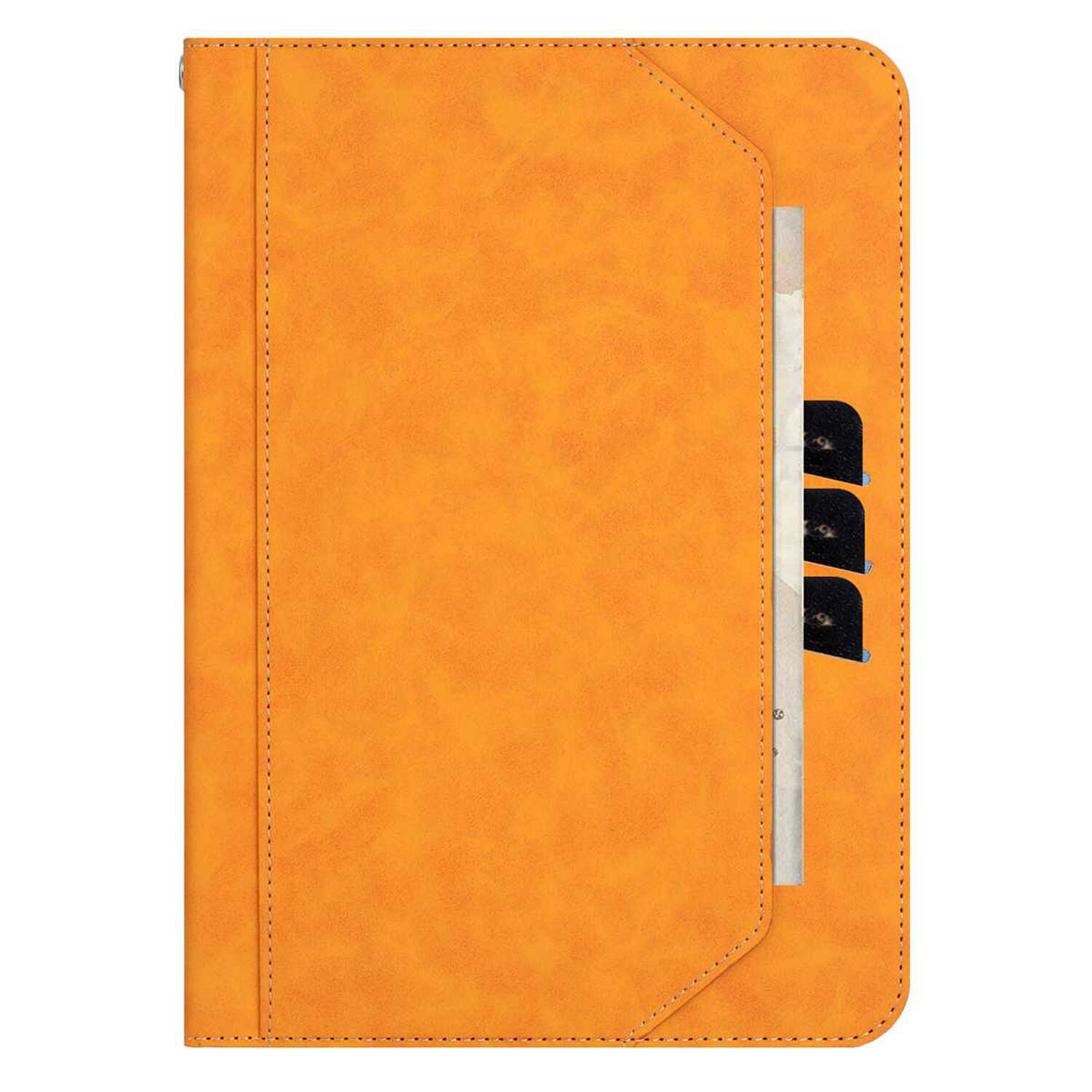 Back. Dteck - Retro PU Leather Folio Case for Apple iPad (A16) 11" 2025/iPad 10th Generation 2022,Shockproof Flip Kickstand Cover - Orange.