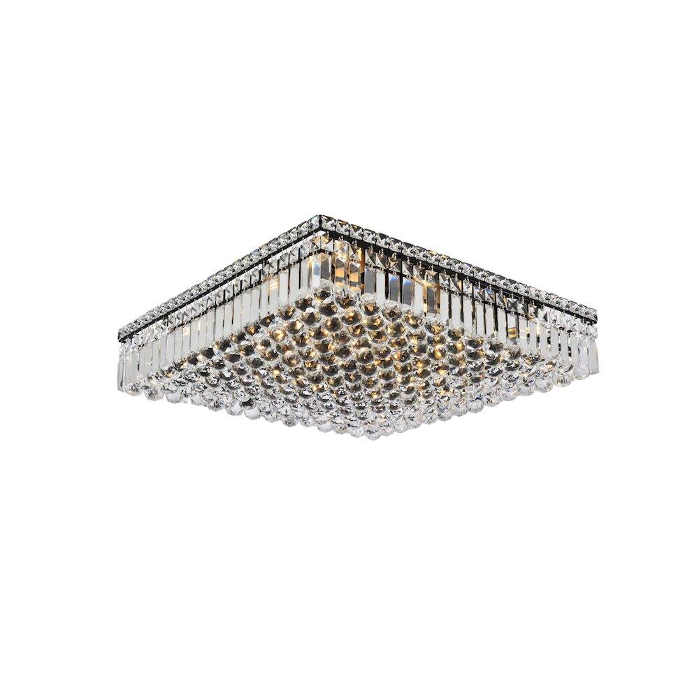Alt View 5. Elegant Lighting - Maxime 24 Inch Black Flush Mount - Black And Clear.
