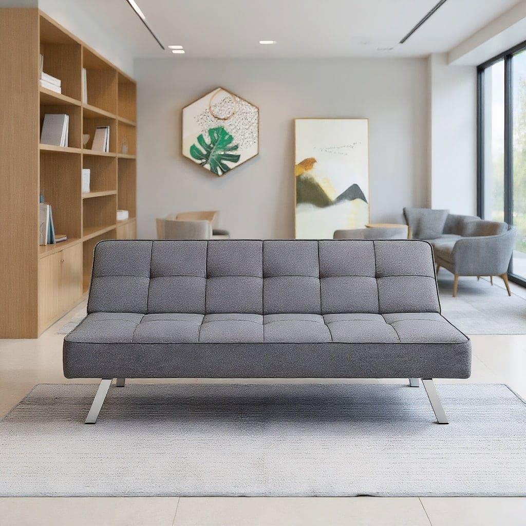 Kadyn - Loveseat Sofa, Modern Couch, 3-Seat Convertible Sofa Bed with High-Density Sponge for Living Room - Gray