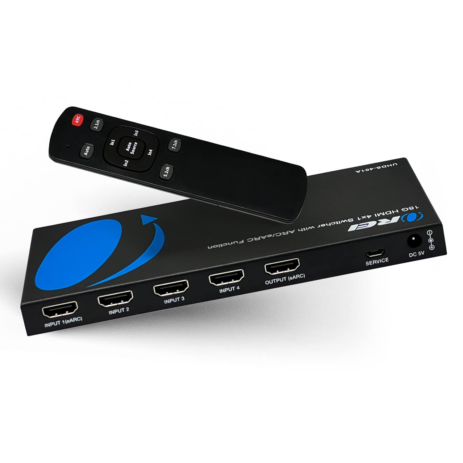 Orei - 4K HDMI 2.0 4x1 HDMI Switch With Audio Extractor ARC (UHDS-401A-O) - Black