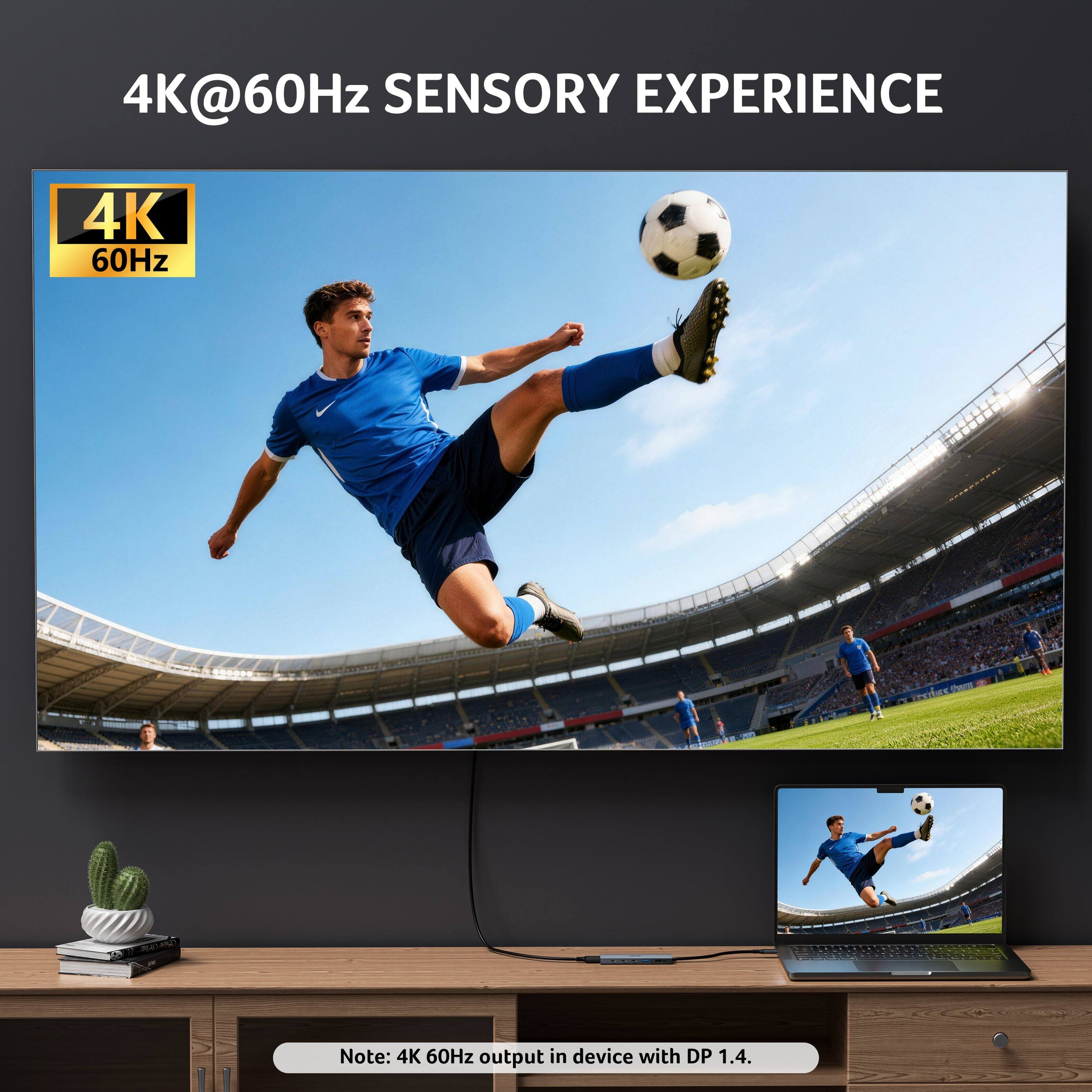 4K@60Hz SENSORY EXPERIENCE

4K 60Hz

Note: 4K 60Hz output in device with DP 1.4
