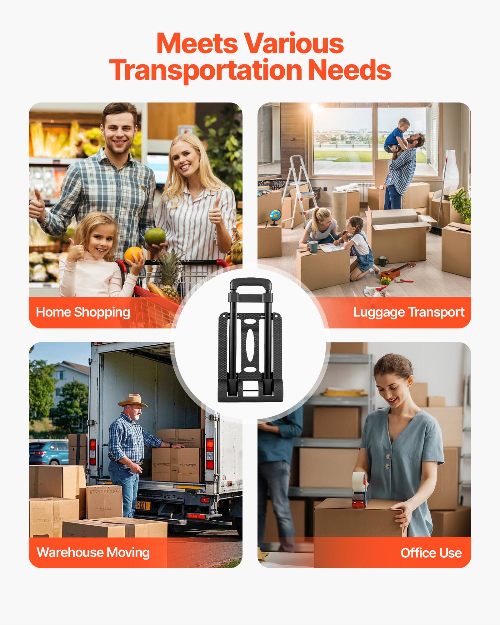 Meets Various Transportation Needs

- Home Shopping
- Luggage Transport
- Warehouse Moving
- Office Use