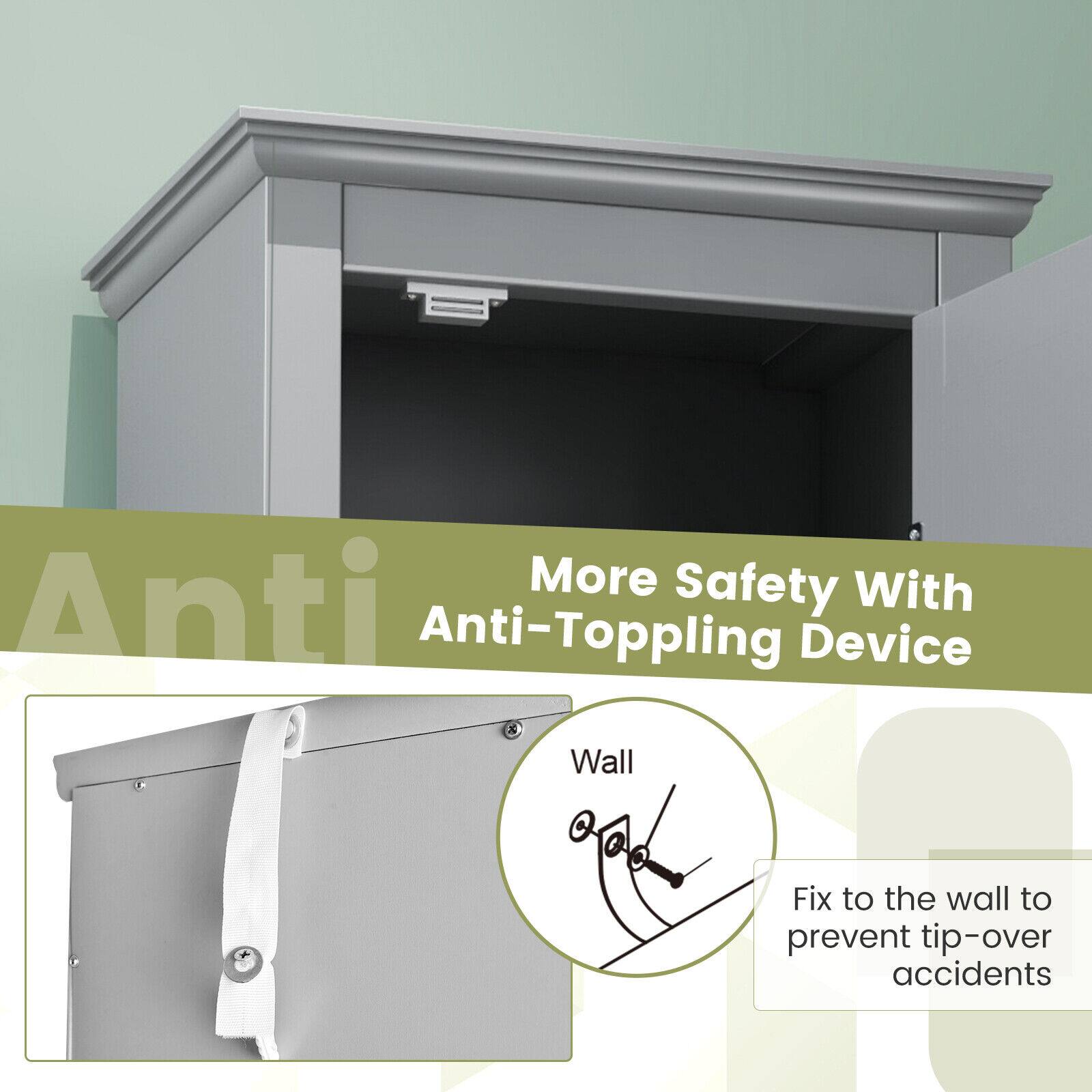 More Safety With Anti-Topping Device  
Wall  
Fix to the wall to prevent tip-over accidents