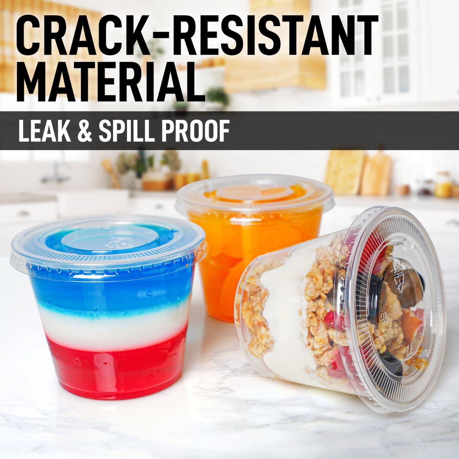 CRACK-RESISTANT MATERIAL  
LEAK & SPILL PROOF