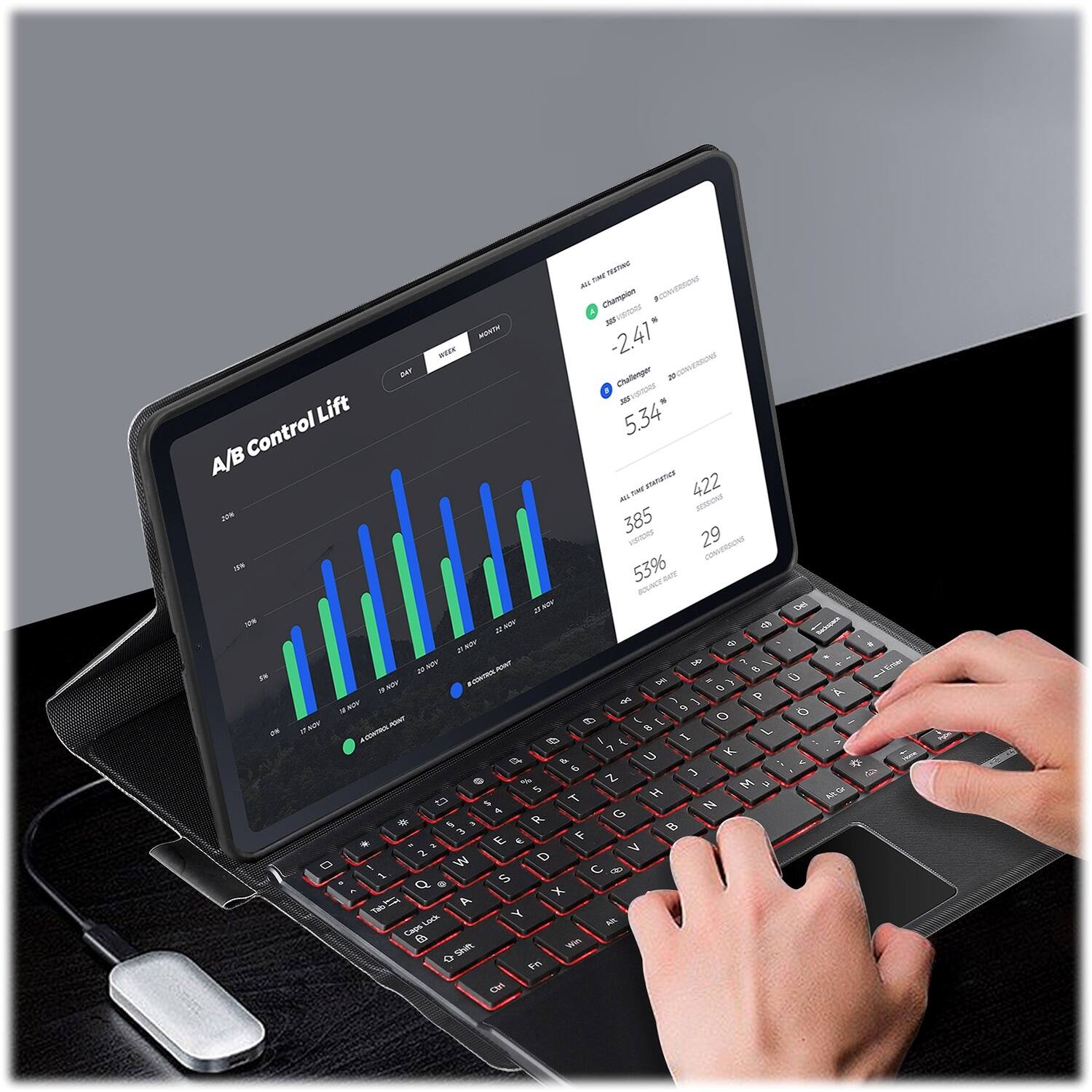 Alt View 17. SaharaCase - Keyboard Case for Google Pixel Tablet - Black.