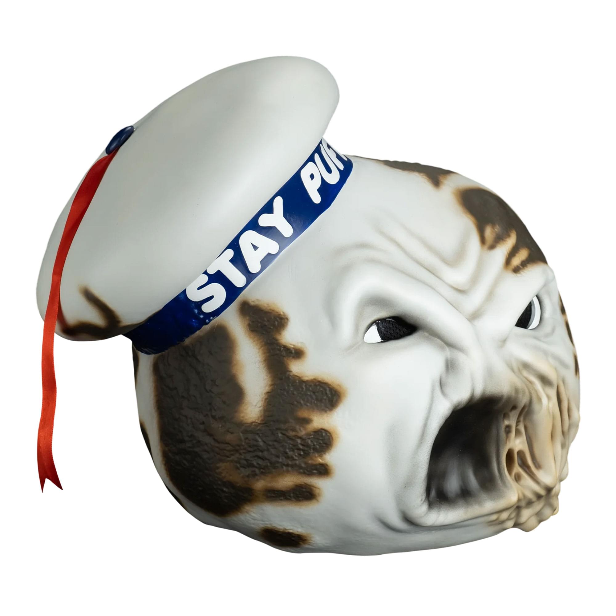 Alt View 10. Trick or Treat Studios - Ghostbusters Toasted Stay Puft Marshmallow Man Adult Vinyl Costume Mask - White.