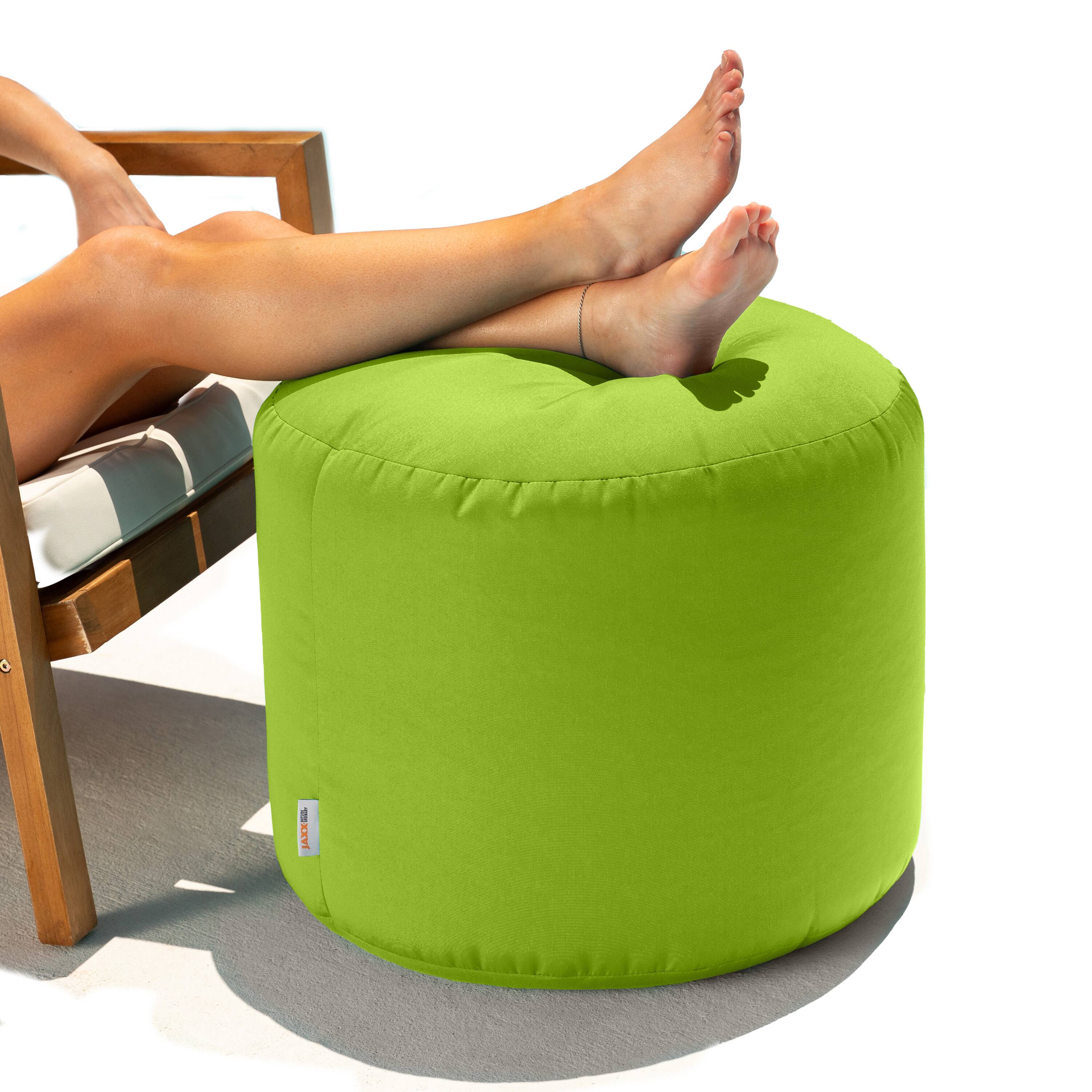 Alt View 1. Jaxx - Jaxx Spring Indoor / Outdoor Bean Bag Pouf Ottoman, Lime - Lime.