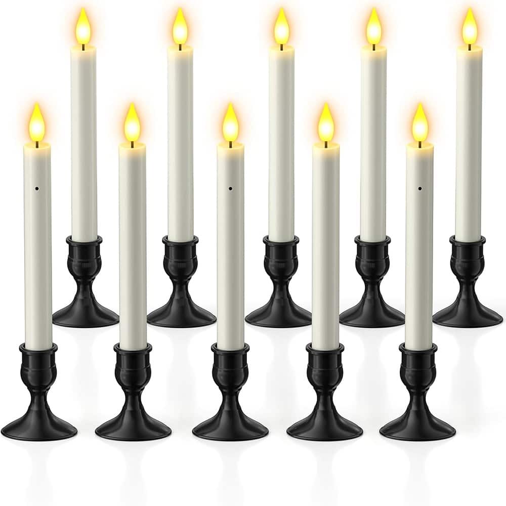 RTMB - “10-Pack LED Window Candles, White, Battery Operated, Dusk-to-Dawn Sensor”
