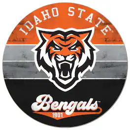 Jardine - Idaho State Bengals 20'' x 20'' Retro Logo Circle Sign - Orange