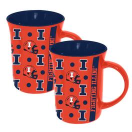 The Memory Company - Illinois Fighting Illini 2-Pack 15oz. Line Up Ceramic Mugs - Multicolor