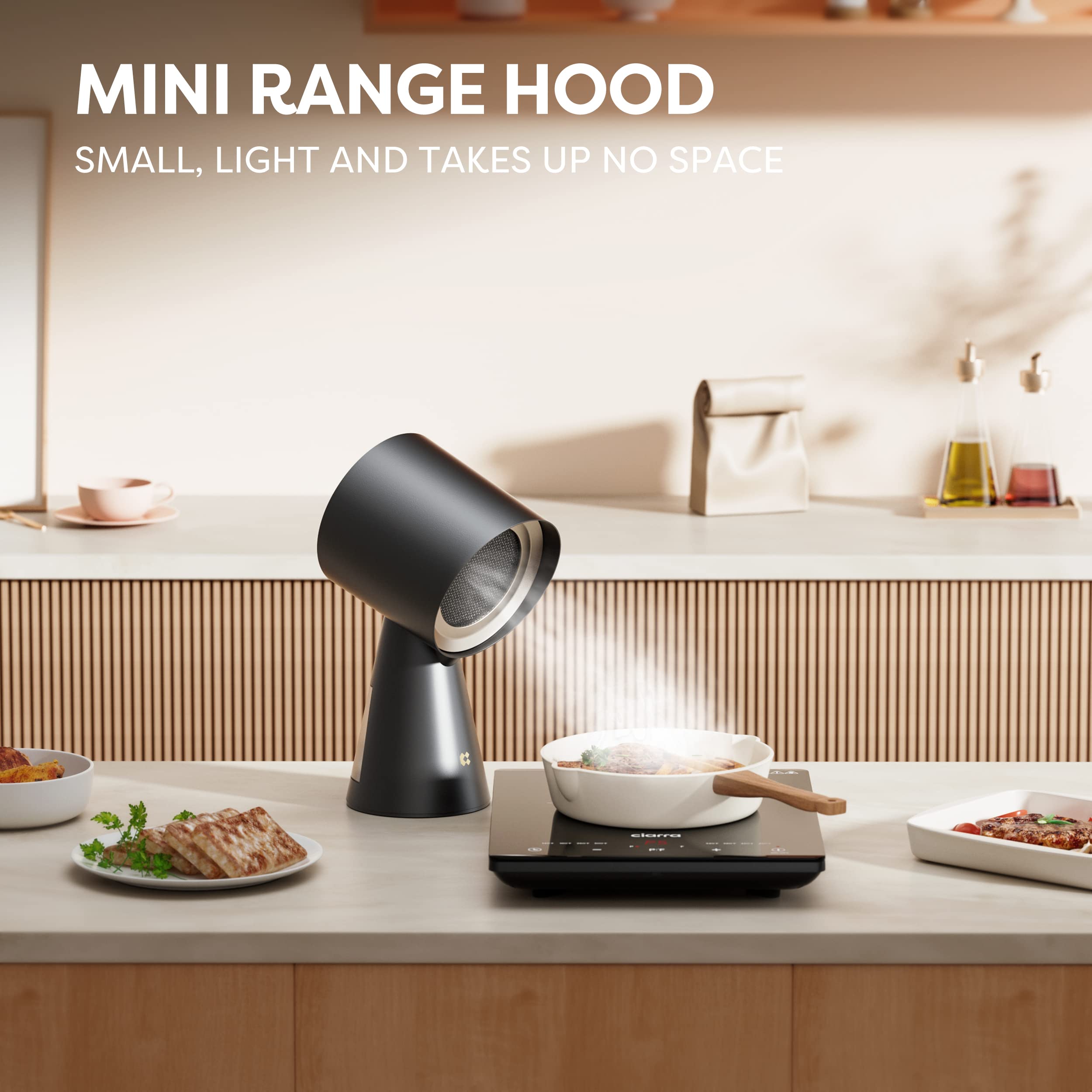 MINI RANGE HOOD  
SMALL, LIGHT AND TAKES UP NO SPACE