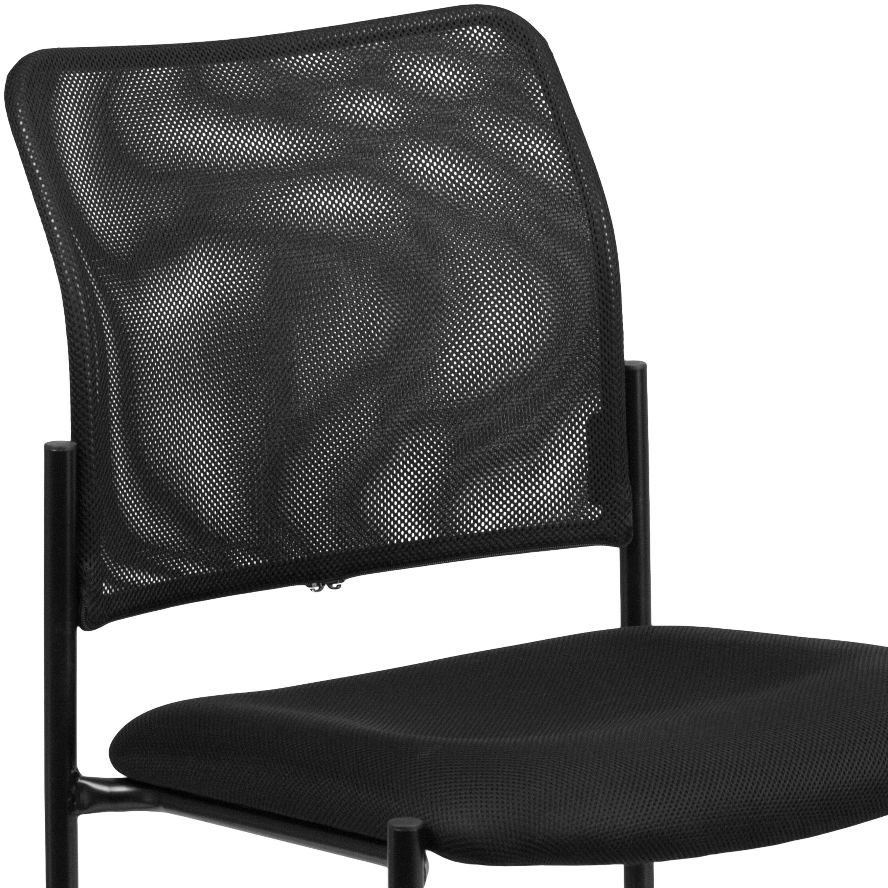 Alt View 9. Emma + Oliver - Mesh Comfortable Stackable Steel Side Chair - Black.