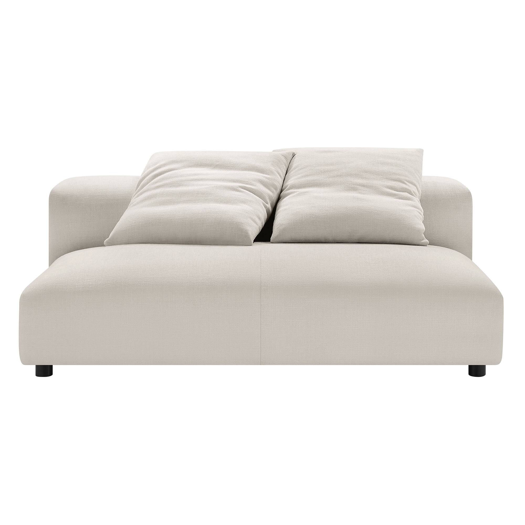 Alt View 5. Modway - Solace Modular Upholstered Fabric Armless Loveseat by Modway - Salt.