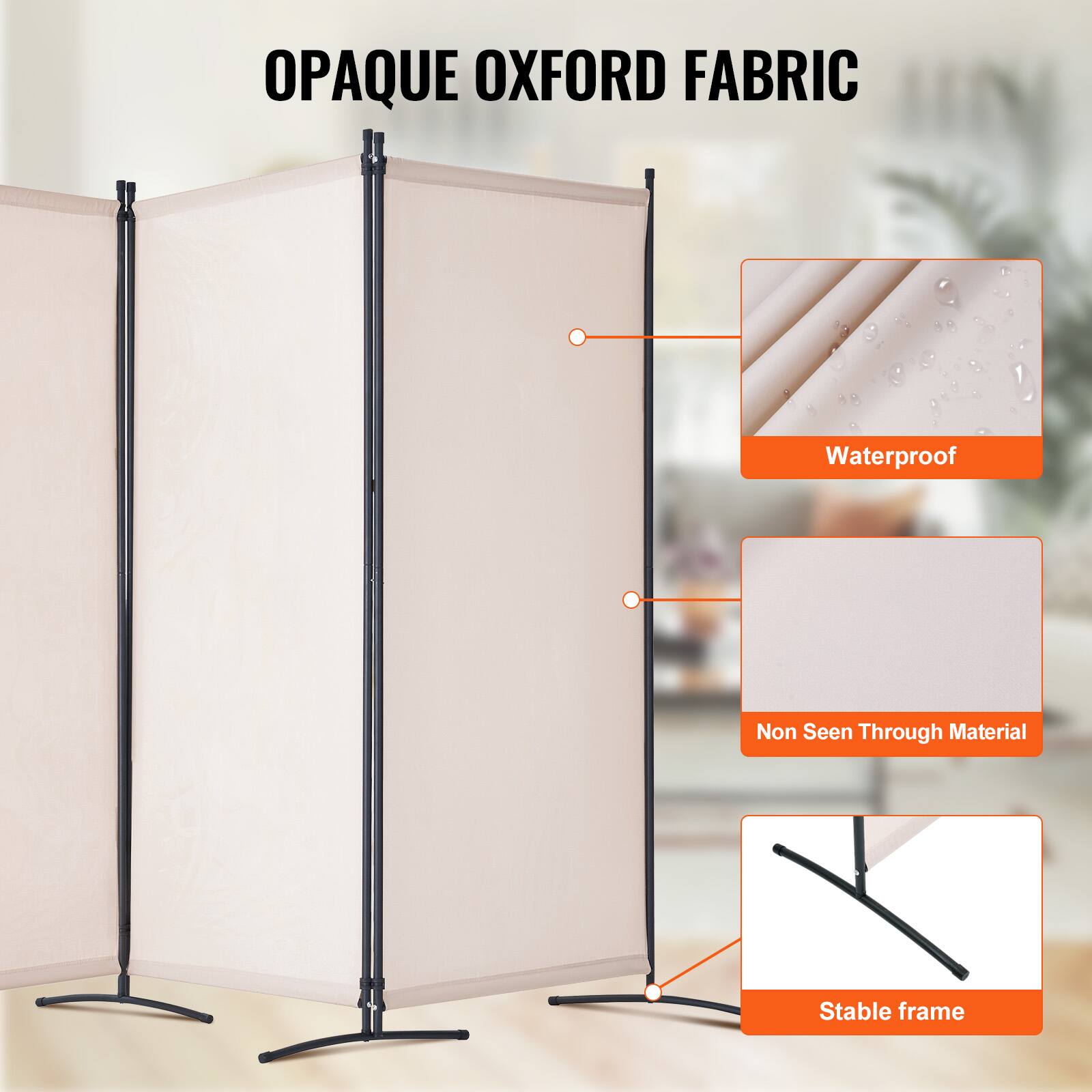 OPAQUE OXFORD FABRIC, Waterproof, Non Seen Through Material, Stable frame