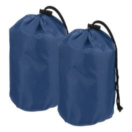 Unique Bargains - Stuff Sack, Portable Waterproof Ultralight Drawstring Dry Bag w/ Toggle, 4x8in, 2pcs for Backpacking/Camping - Dark Blue