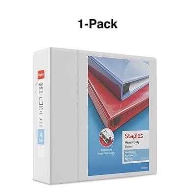 1-Pack Staples Heavy Duty Binder Clips Reinforced 4 Reinforced Rings 115 4 Reinforced Rings