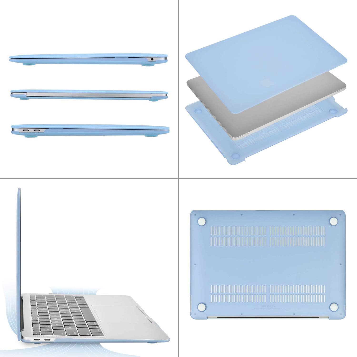 Alt View 1. mosiso - Case for MacBook Air 13 inch Case 2020 2019 2018 Release M1 A2337 A2179 A1932 with Touch ID with Keyboard Cover - Air Blue.