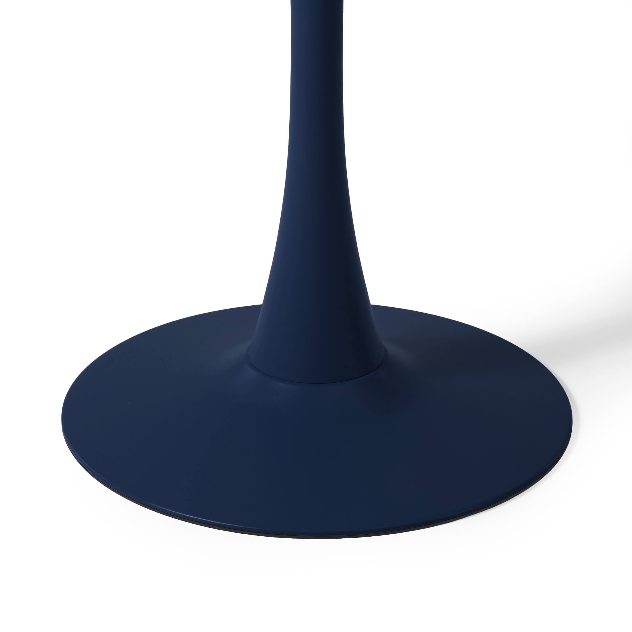 Alt View 4. WestinTrends - WestinTrends Playa 3-Piece Outdoor Indoor Metal Patio Dining Table Set With Stackable Patio Chairs - Navy Blue.