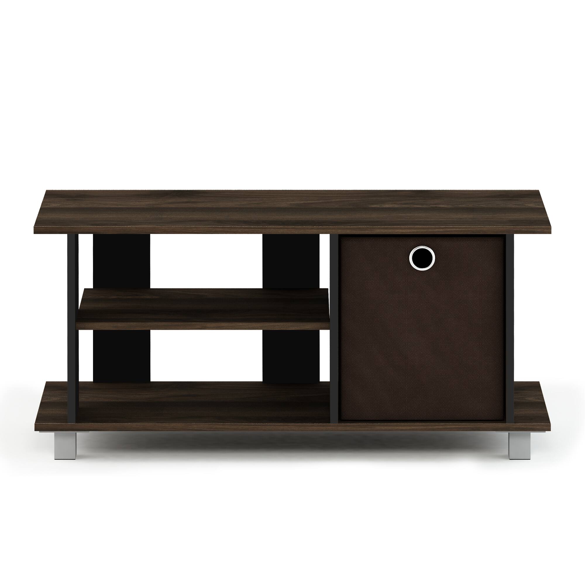 Alt View 2. Furinno - Simplistic TV Entertainment Center with Bin Drawers - Columbia Walnut/Dark Brown.