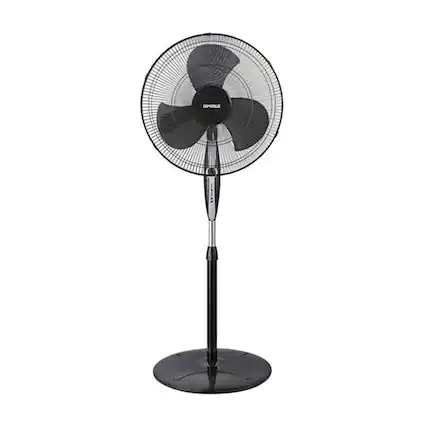 Front. Optimus - Optimus 18 in. Oscillating Stand Fan in Black - Black.
