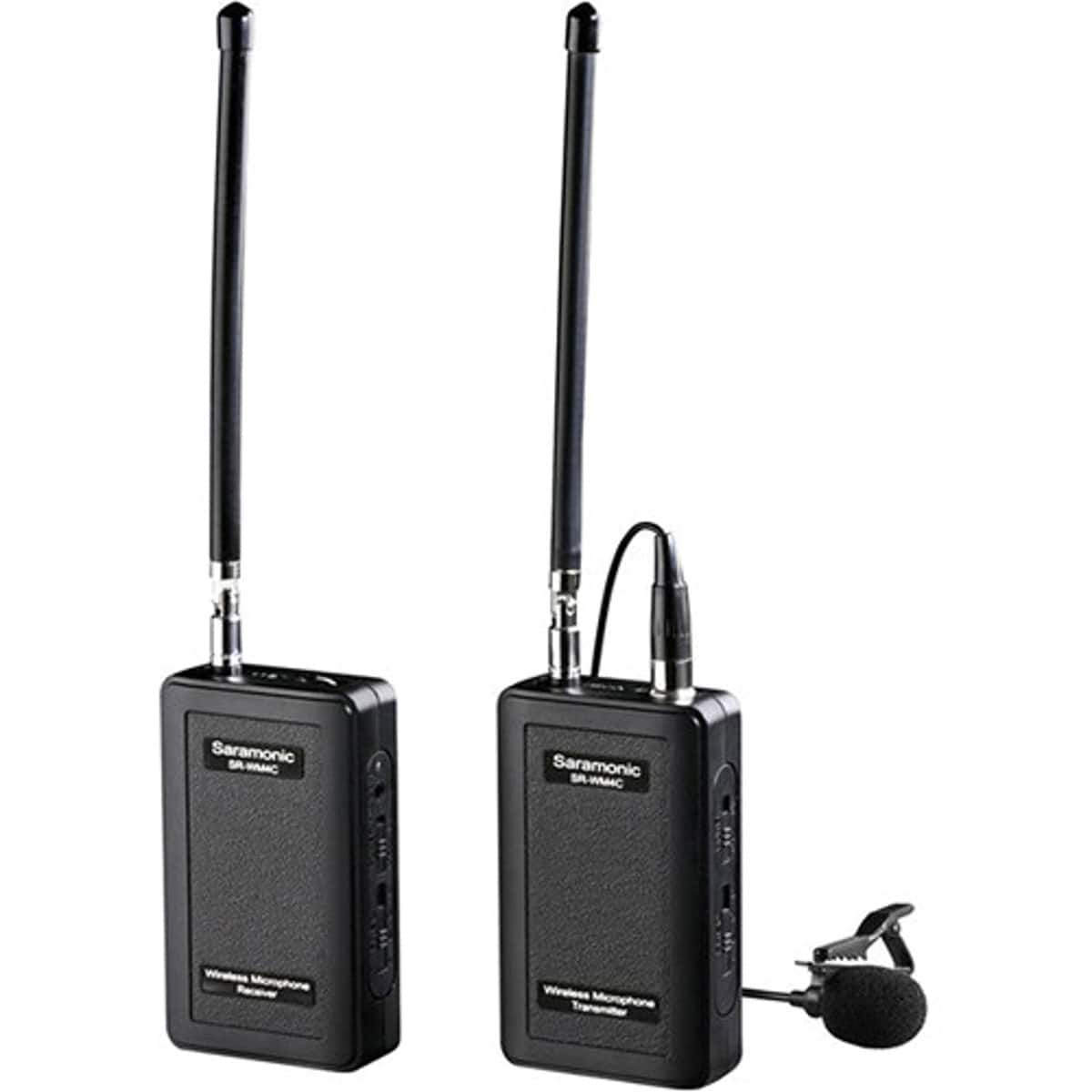 Saramonic - Wireless 4-Channel VHF Lavalier Omnidirectional Microphone System, Includes Belt-Pack Transmitter, Receiver,