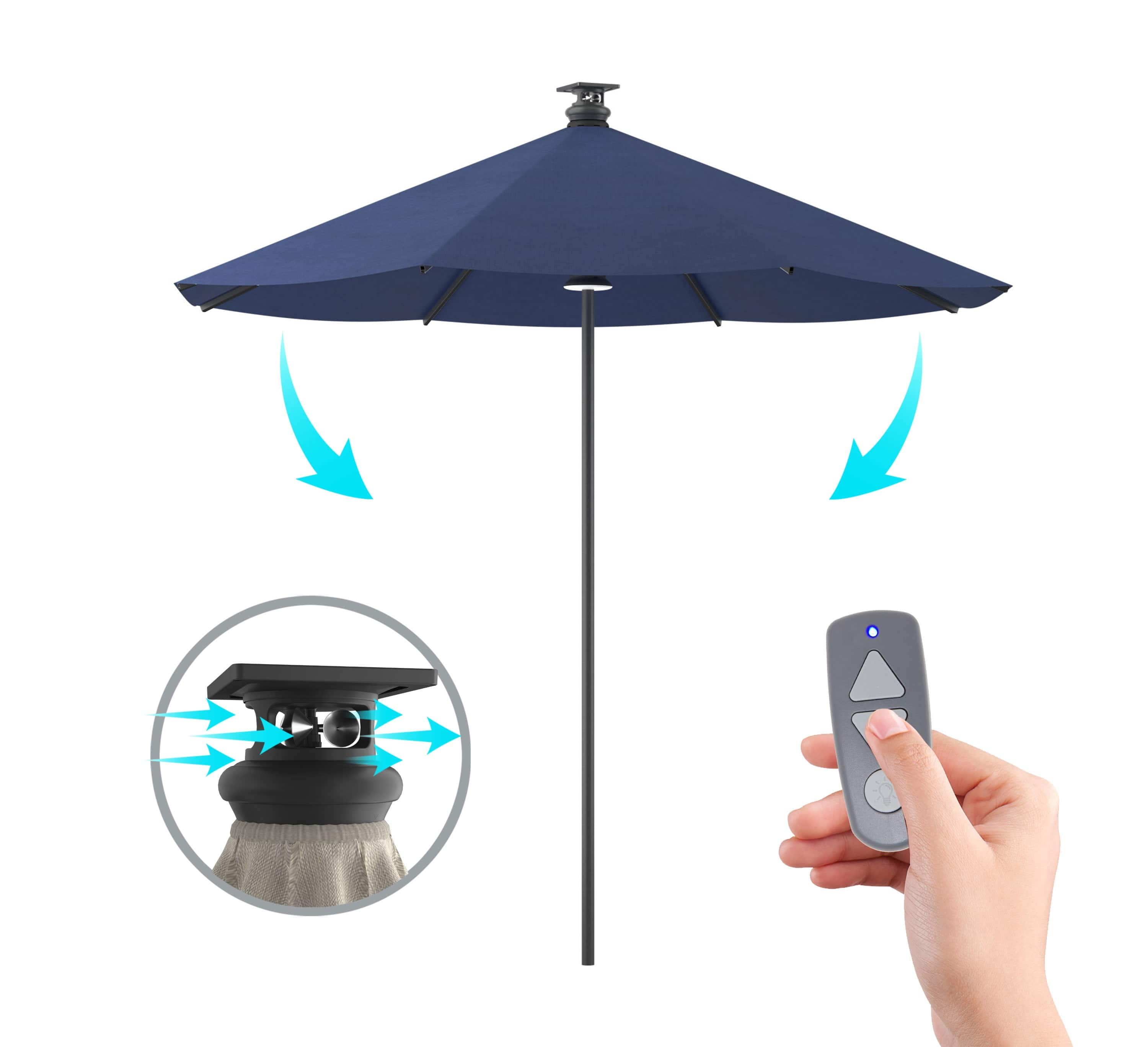 Above Height Series 9-ft. Smart Umbrella with Remote Control and Wind  Sensor Sapphire AB-HV2-9S - Best Buy