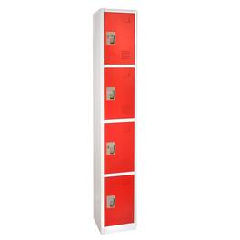 AdirOffice - Storage Locker 629-Series 72" H 4-Tier Steel Key Lock 4-Shelf Locker with Key Lock - Red