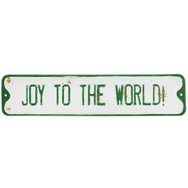 BreeBe - Joy to the World Street Sign - White, Green