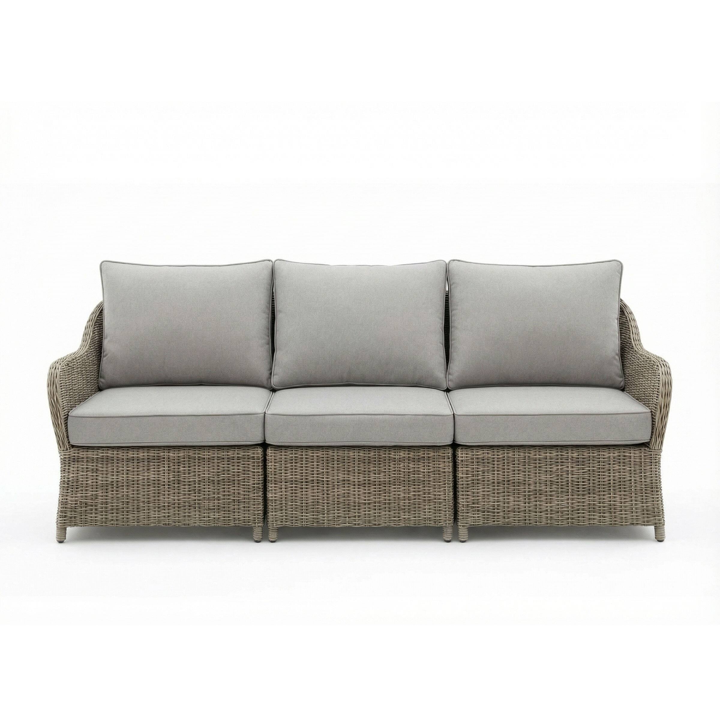 Alt View 8. Martha Stewart - Lily Pond Indoor-Outdoor 3-Seat Modular Patio Sofa with All-Weather Cushions - Gray Cushions/Weathered Gray Frame.