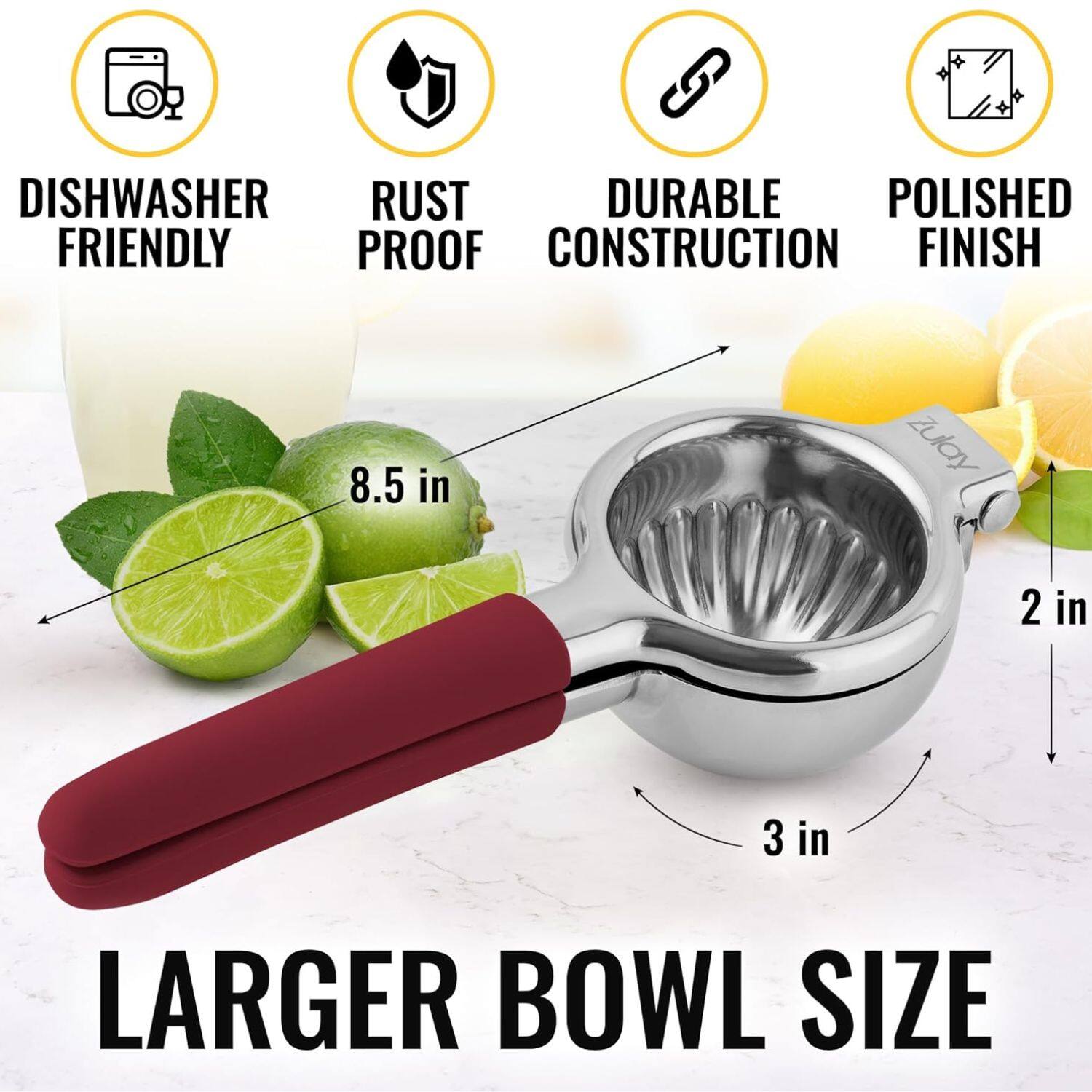 DISHWASHER FRIENDLY, RUST PROOF, DURABLE CONSTRUCTION, POLISHED FINISH, 8.5 in, 2 in, 3 in, LARGER BOWL SIZE