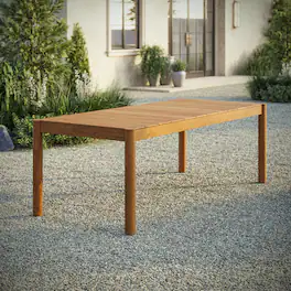 Eleni 89-Inch Outdoor Patio Teak Wood Dining Table by Modway - Natural