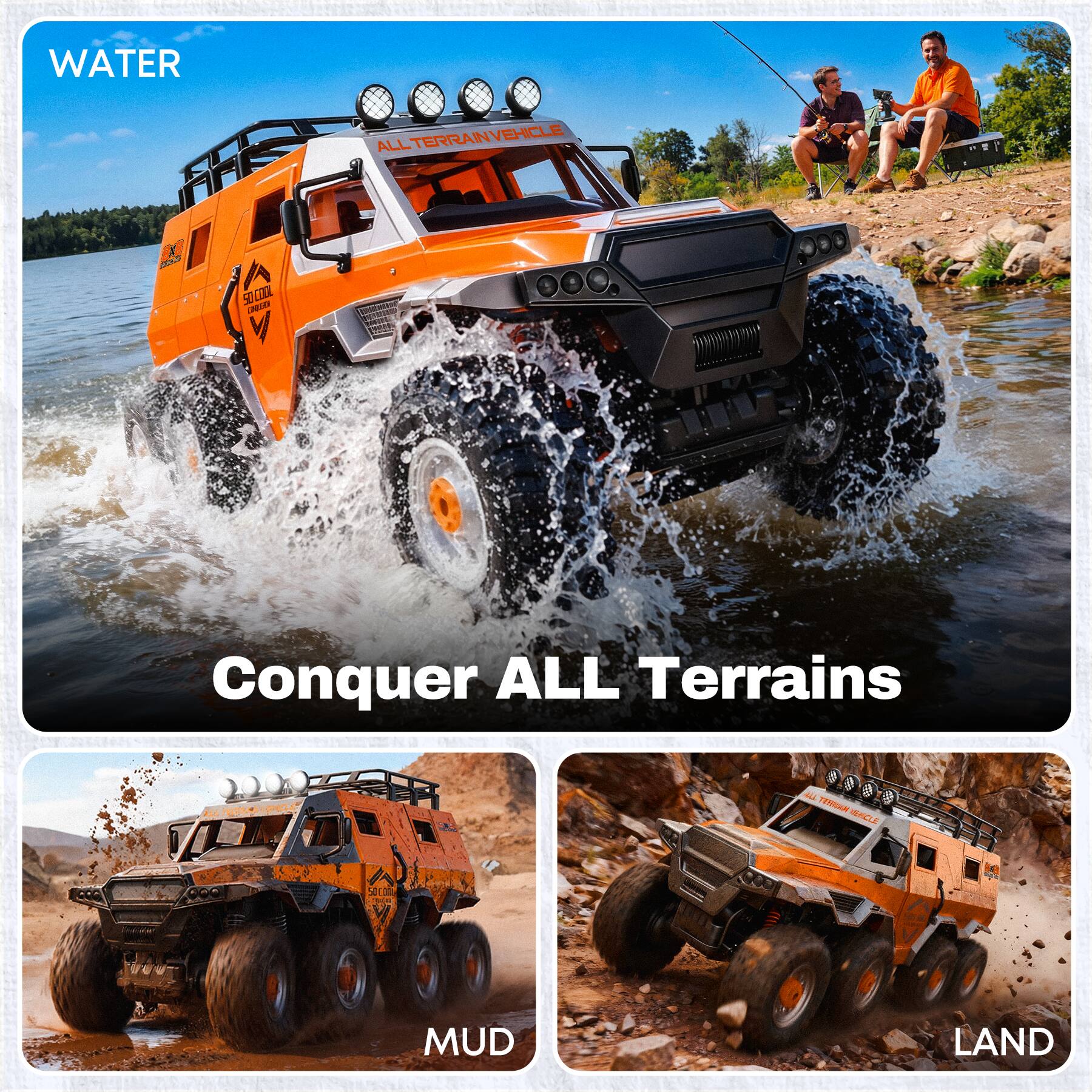 WATER ALL TERRAIN VEHICLE ER SOCCA DEtY Conquer ALL Terrains ....  
E TOMA ME MUD LAND
