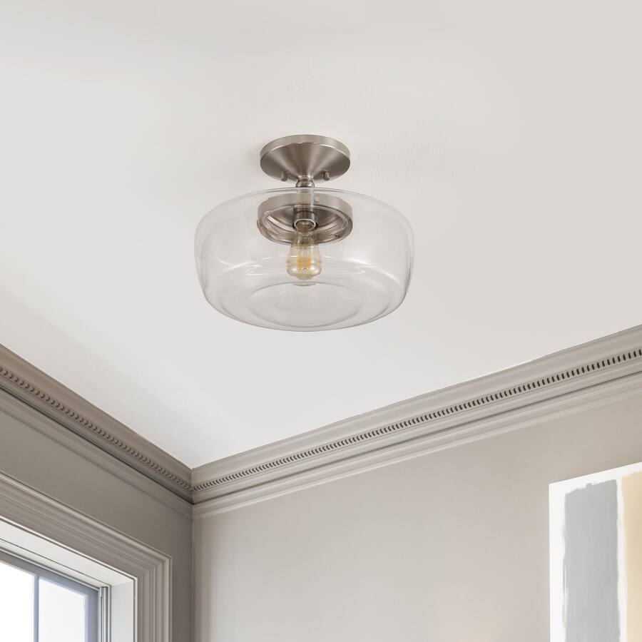 Jonathan Y Marfa 14" 1 Light Modern Farmhouse Schoolhouse Frosted Glass ...