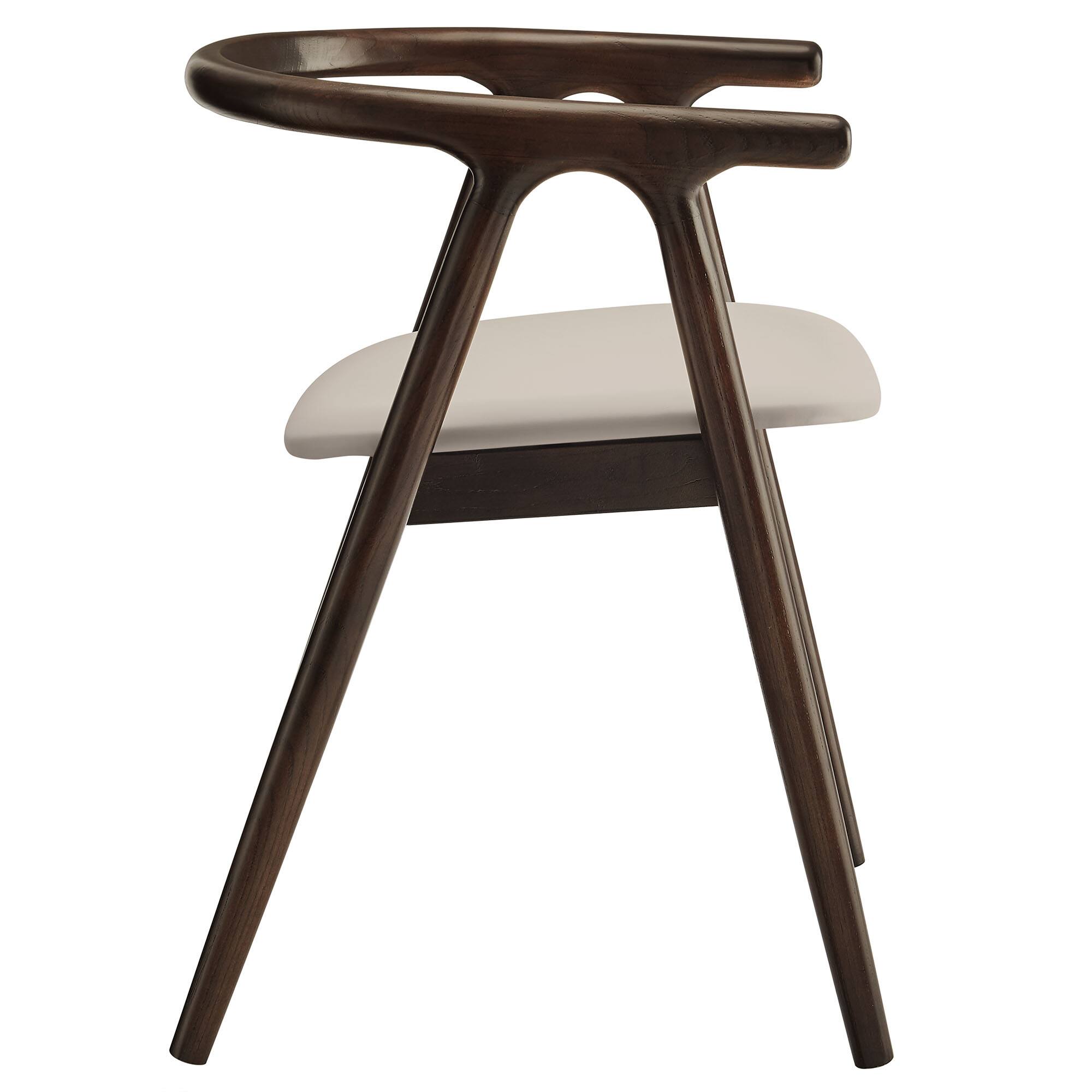 Back. Modway - Henry Vegan Leather and Wood Dining Chair by Modway - White.