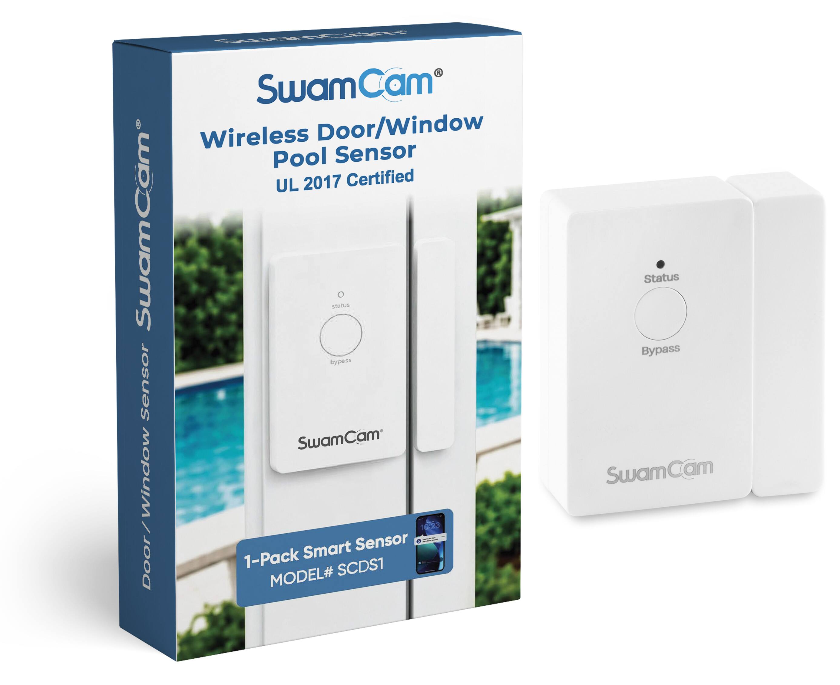 SwamCam Wireless Door/Window Pool Sensor  
UL 2017 Certified  
1-Pack Smart Sensor  
MODEL# SCD51  

Status Bypass  
SwamCam