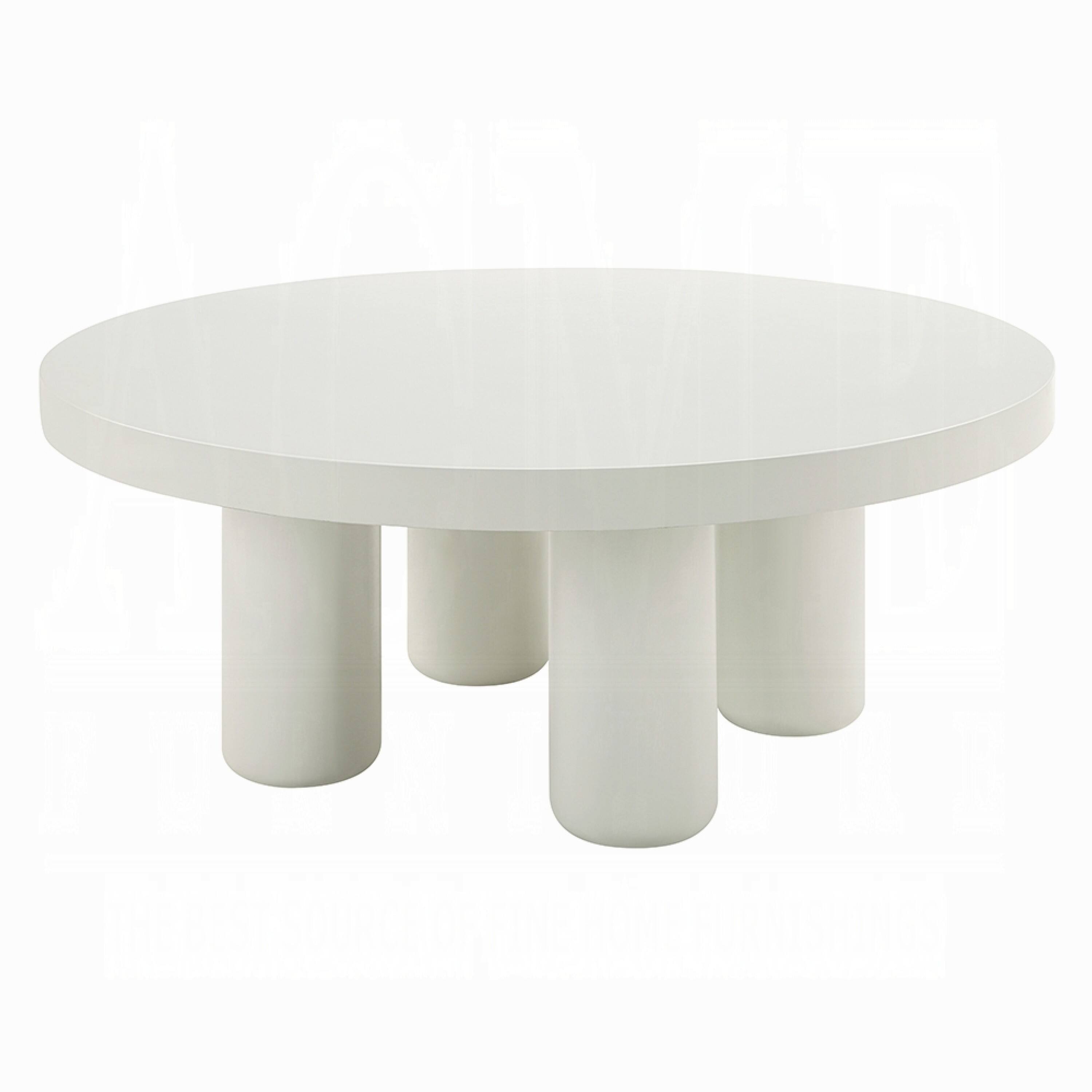 Manhattan Lane - Sana Round Coffee Table with 4 Round Legs, Modern Finish 35 Inch - White