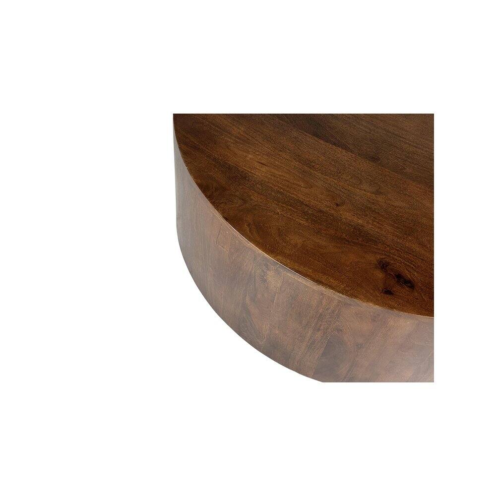Alt View 2. Carolina Chair & Table - Krissa 30" Round Mango Wood Coffee Table - Chestnut - Red.