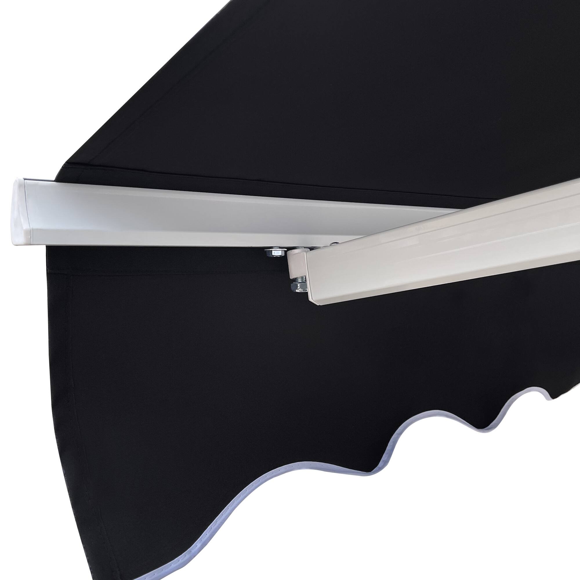 Alt View 4. Outsunny - 8' x 7' Patio Retractable Awning, Manual Exterior Sun Shade Deck Window Cover - Black.