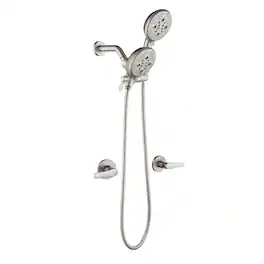 Boyel Living - Shower Set with Dual Handles and 5 Function ABS Dual Shower Heads - Brushed Nickel
