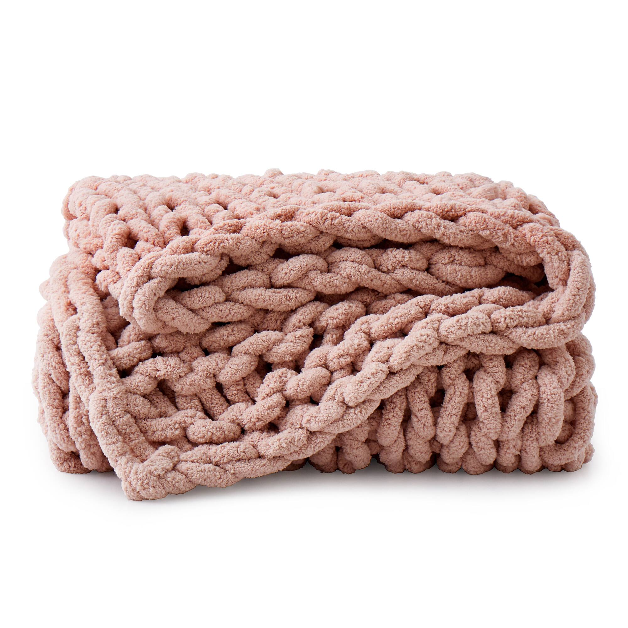 Back. Peace Nest - Peace Nest Handmade Chunky Knit Chenille Yarn Throw Blanket 50"x60", Pink - Pink.