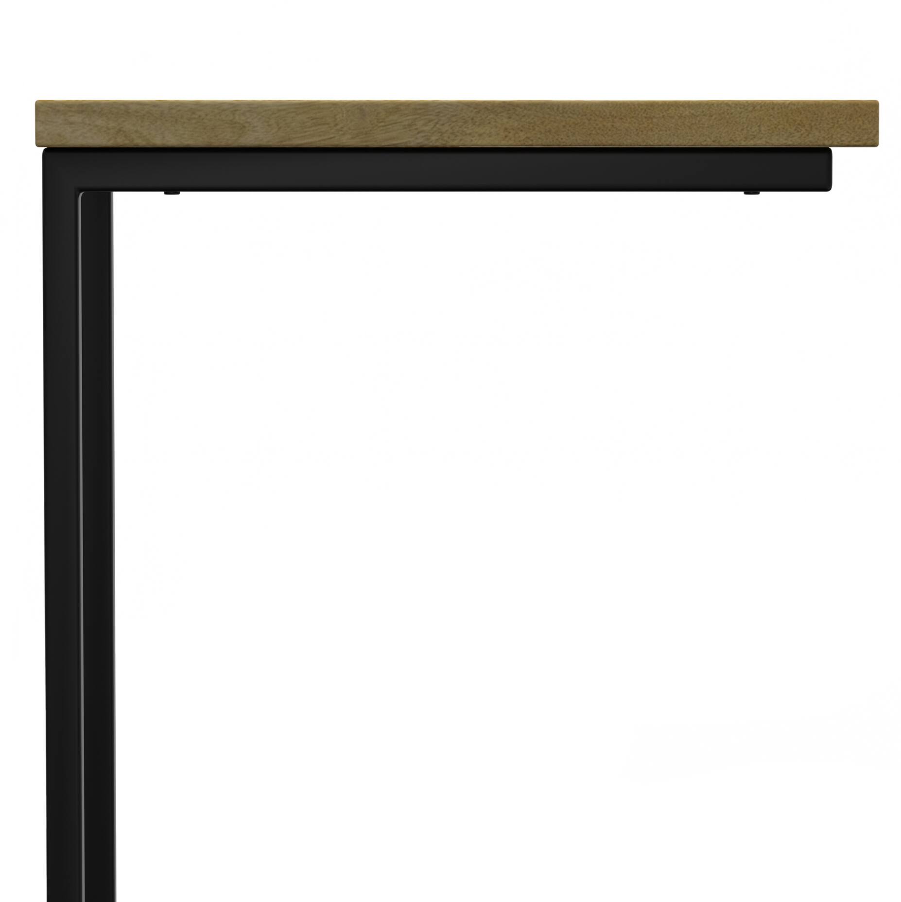 Alt View 7. Simpli Home - Skyler 18 inch Wide Solid Mango/Metal Industrial End Table in Natural/Black, Assembled - Natural.