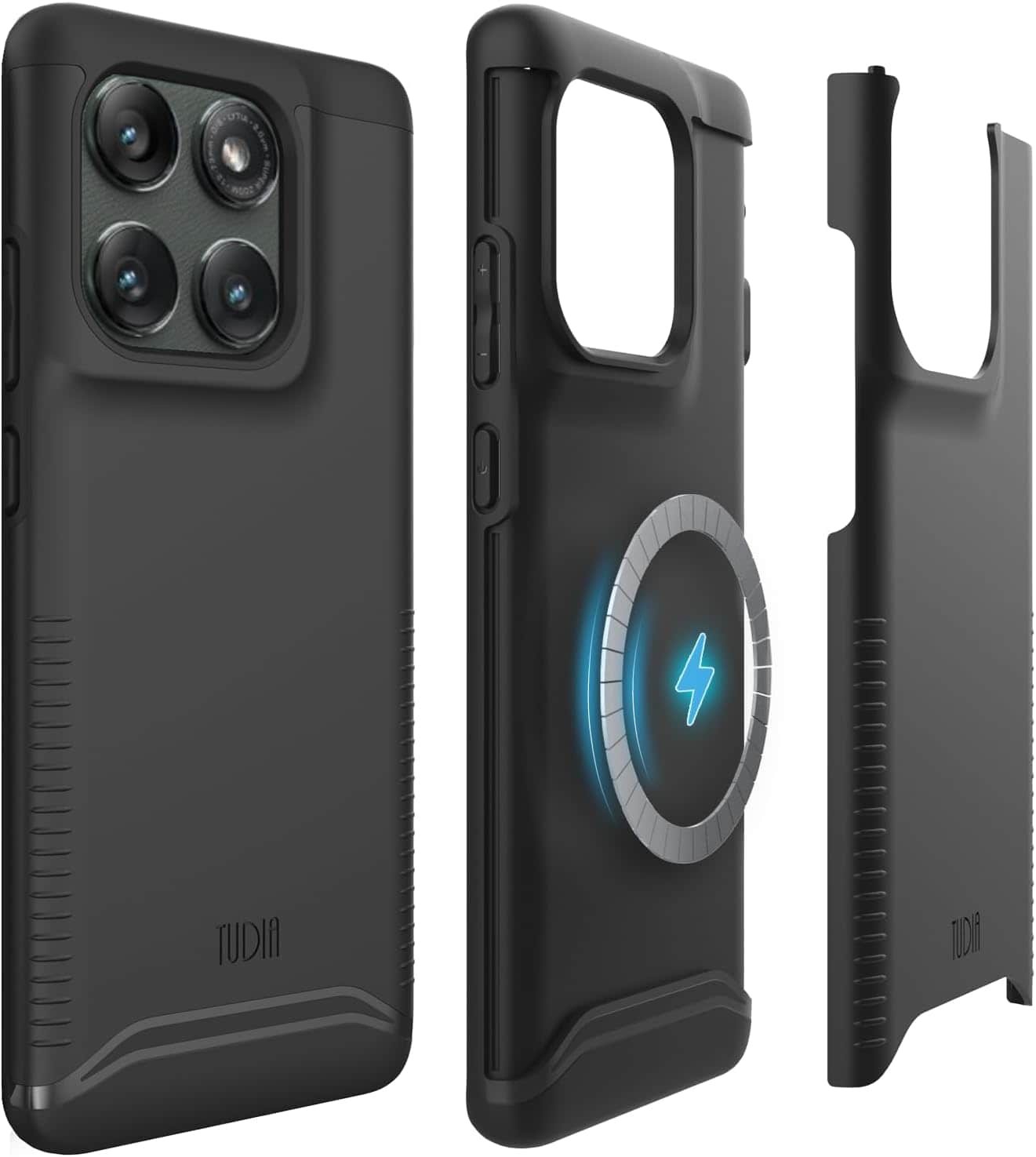 TUDIA - Merge for Motorola Edge 2025 Case 5G Magsafe Compatible Cover - Matte Black - Magnetic Matte Black