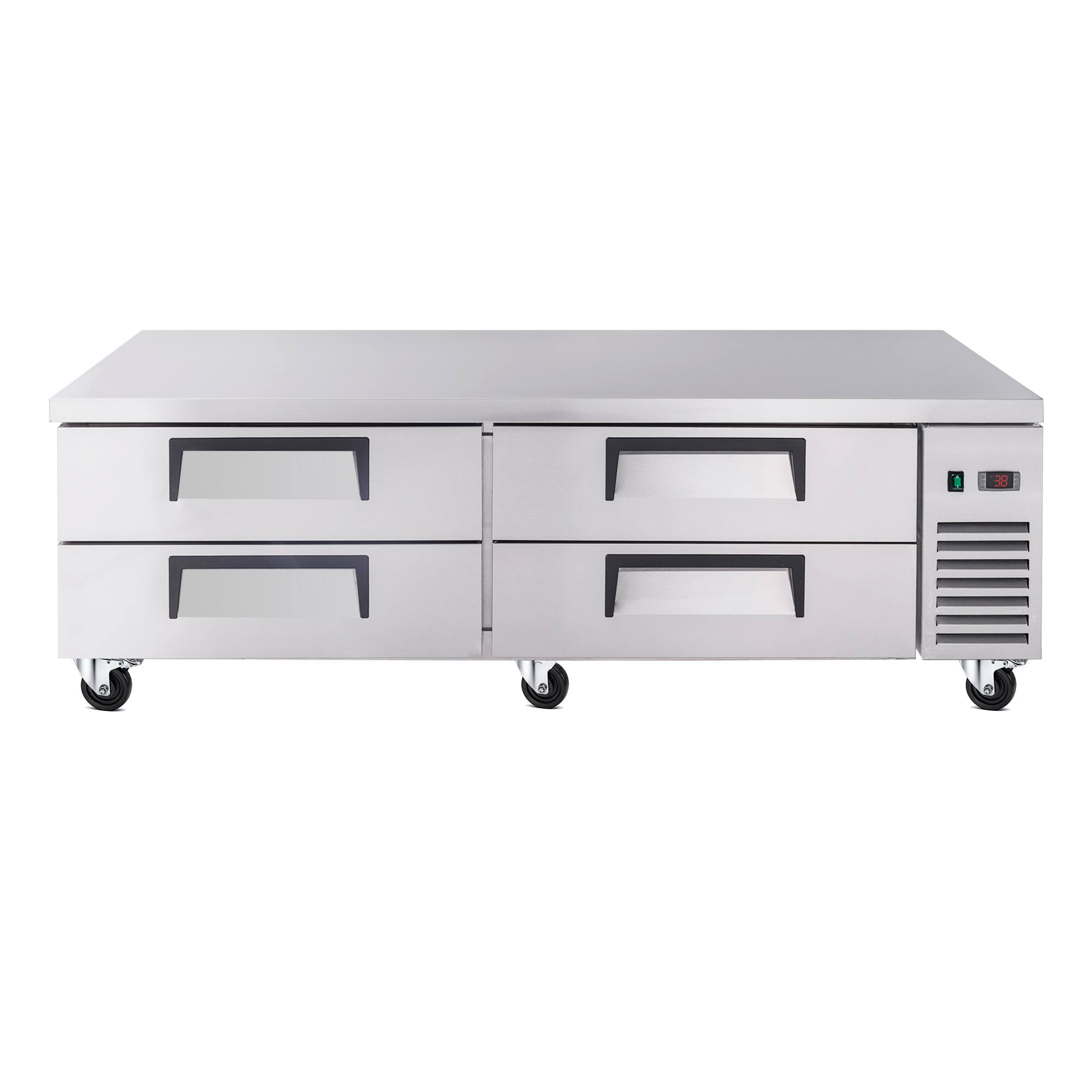 Front. BEARSOLIM - 16.0CU.ft 72 " Refrigerated Chef Base 4 Drawer Undercounter Refrigerator Ventilated Cooling Auto Defrost ETL NSF - sliver.