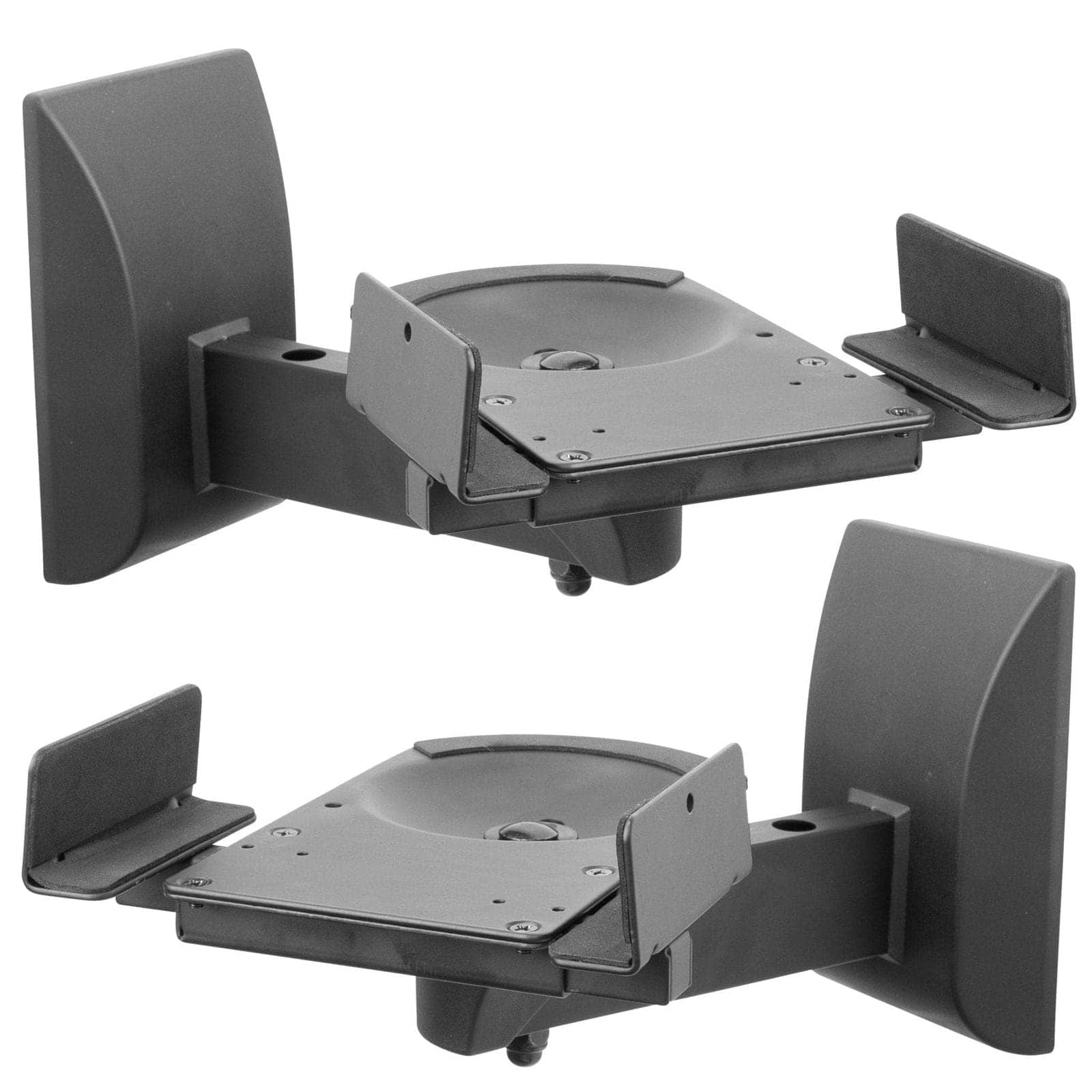Mount-It! - Speaker Wall Mounts with Sliding Clamps Pair for Adjustable Positioning & Secure Installation - Black