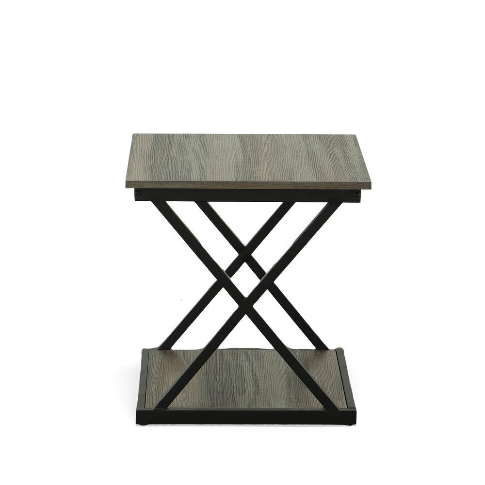 Angle. Carolina Chair & Table - Stella Side Table - Weathered Gray/Black - Weathered Gray, Black.