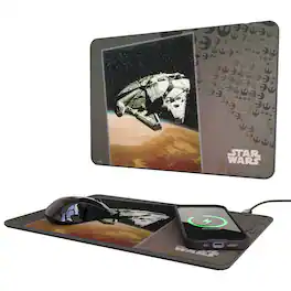 Keyscaper - Star Wars: A New Hope Portrait 15-Watt Wireless Charger and Mouse Pad - Millennium Falcon