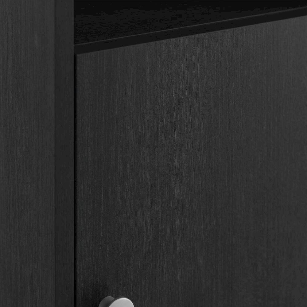 Alt View 1. FurniFact - Blackwood 4-Tier Bookcase with Door Storage for Home Use - Blackwood.